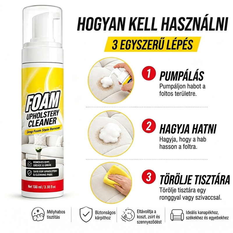 đâš Habos kĂĄrpittisztĂtĂł kanapĂ©khoz Ă©s szĂ©kekhez: MĂ©lyre hatolĂł tisztĂtĂĄs, pillanatok alatt đżđ§Œ