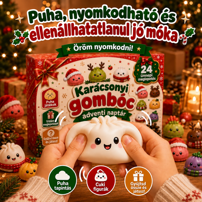 BILLHOL®🌹 KARÁCSONYI KÜLÖNLEGESSÉG | 24 napos mini Squishy adventi naptár – minden nap egy aranyos meglepetéssel! 🎄