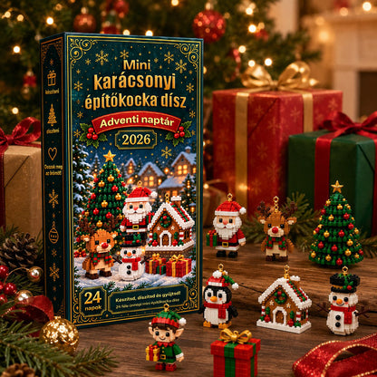 Billhol® 24 részes mini adventi naptár karácsonyi díszekkel | 24 egyedi, ünnepi minta saját kezű összeállításhoz, akasztókkal együtt – tökéletes karácsonyfák, koszorúk és ünnepi dekorációk díszítésére🌙