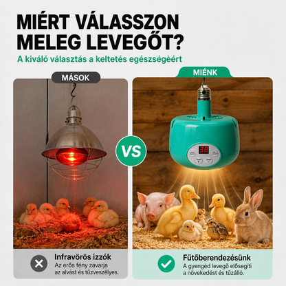 🐣🌡️ Intelligens hőmérséklet-szabályozású keltetőmelegítő – Stabil hő a kiscsibék és fiókák számára