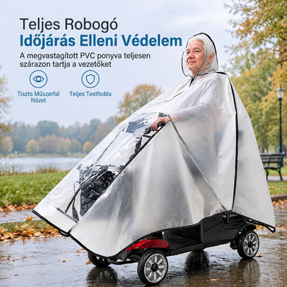 🌧️ Mobilitási segédeszköz esővédő – Teljes lefedettségű, vízálló PVC-tető