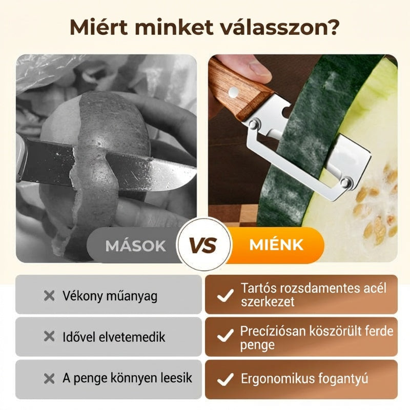 🥕 Többfunkciós konyhai hámozó - rozsdamentes acél