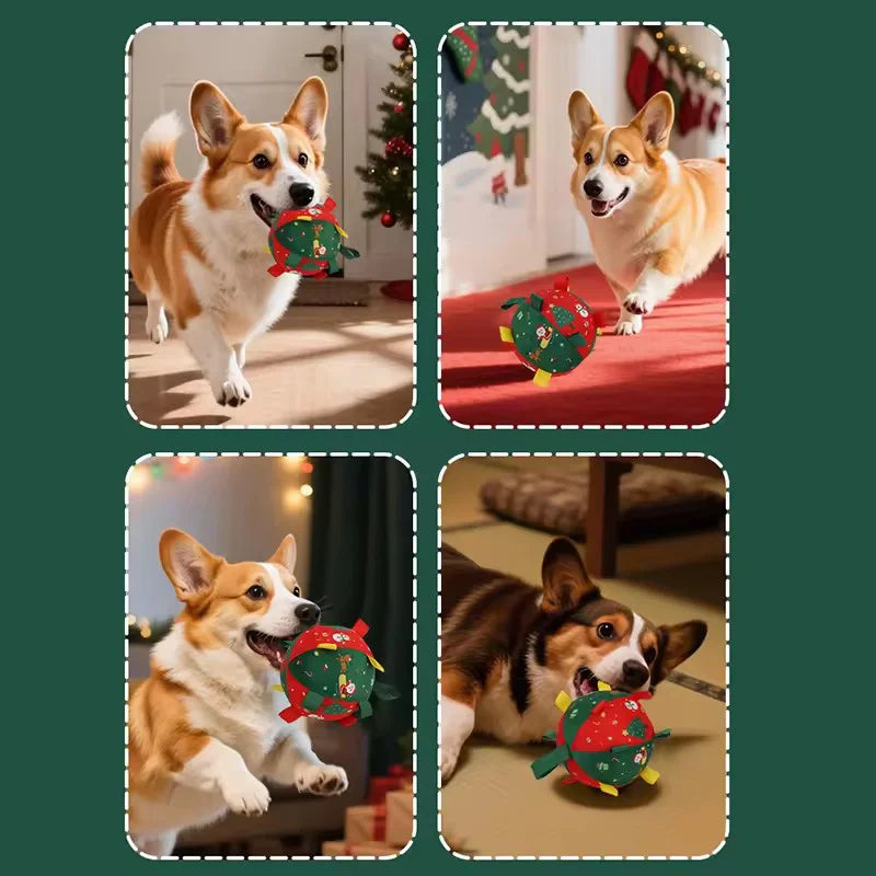 🎄🐶🐱Kisállat-játék | Újratölthető, hangot adó karácsonyi labda