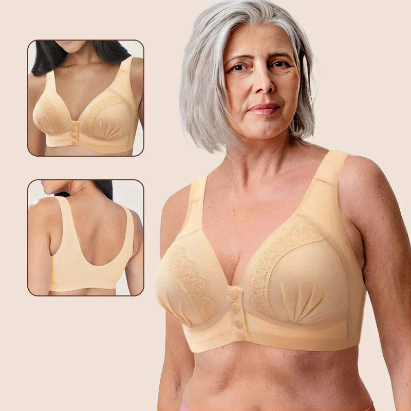 👙Triumph🔥Αγοράστε 2 και κερδίστε 2 δωρεάν🔥Βαμβακερό σουτιέν αναπνεύσιμο με μπροστινό κλείσιμο με κουμπιά