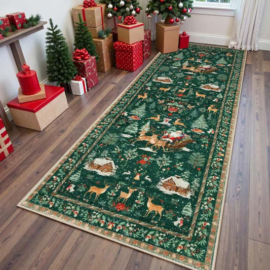 🎄🎅Puha, csúszásmentes karácsonyi szőnyeg otthoni dekorációhoz