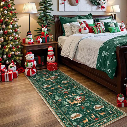 🎄🎅Puha, csúszásmentes karácsonyi szőnyeg otthoni dekorációhoz
