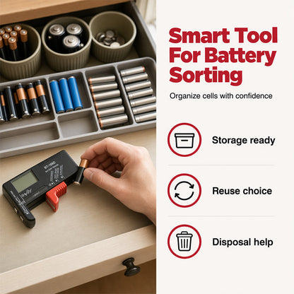 🔋Digitális akkumulátor-ellenőrző – A nagy LCD-kijelző pontosan mutatja a fennmaradó töltöttséget.  🧪💪