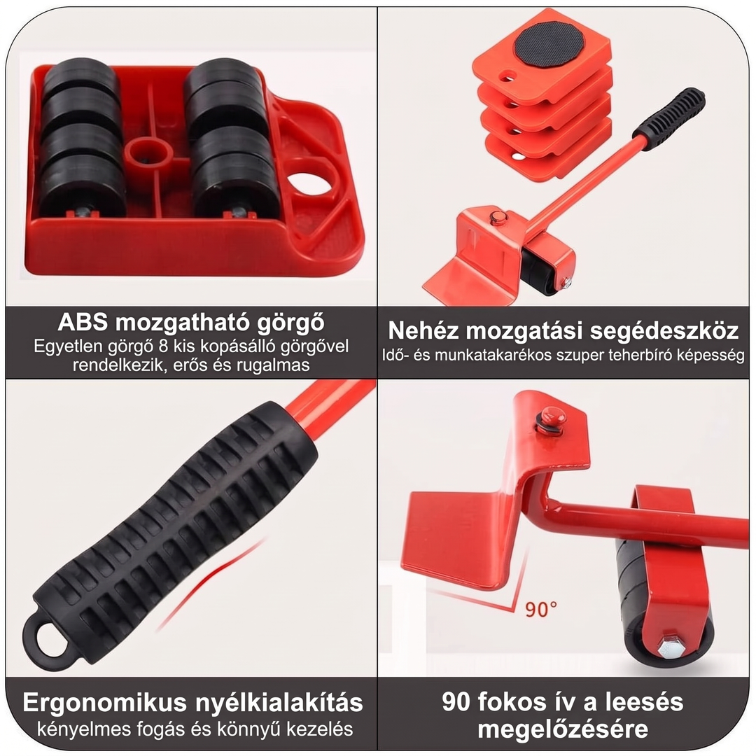 📦🏋️Bútorok szállításához használt csúszósínek – 360°-ban forgatható csúszótalpak, 800 font teherbírású 8 darabos készlet ✨