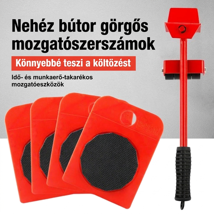 📦🏋️Bútorok szállításához használt csúszósínek – 360°-ban forgatható csúszótalpak, 800 font teherbírású 8 darabos készlet ✨