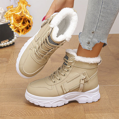 ❄️👢 Női téli meleg plüss bélésű bokacsizma – Kényelmes, melegen tart, divatos ✨