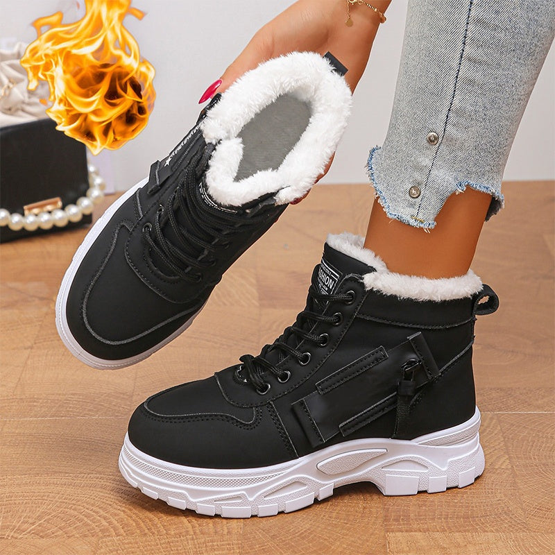 ❄️👢 Női téli meleg plüss bélésű bokacsizma – Kényelmes, melegen tart, divatos ✨