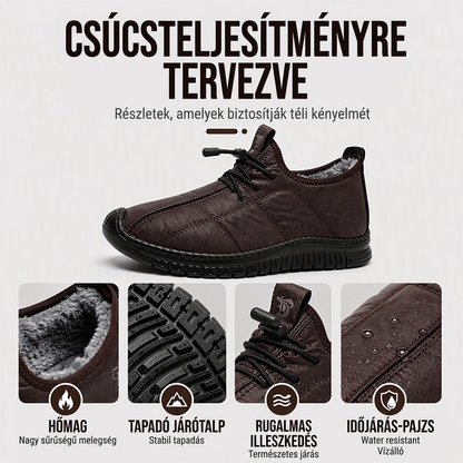 👟🌟 Férfi plüss bélésű csúszásmentes gyaloglócipő – Meleg, kényelmes, stabil 📦