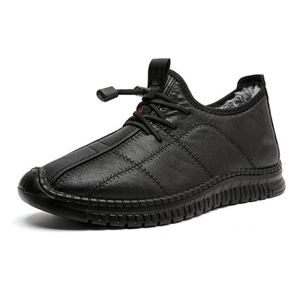 👟🌟 Férfi plüss bélésű csúszásmentes gyaloglócipő – Meleg, kényelmes, stabil 📦