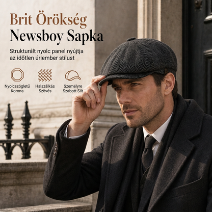 🎩 Brit stílusú nyolcszögletű beret – Vintage, uniszex, alkalmi ✨