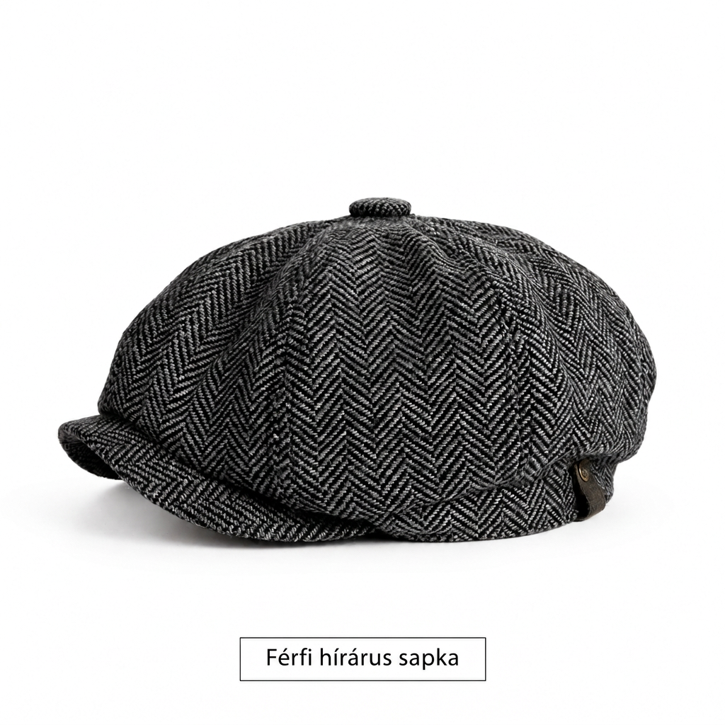 🎩 Brit stílusú nyolcszögletű beret – Vintage, uniszex, alkalmi ✨