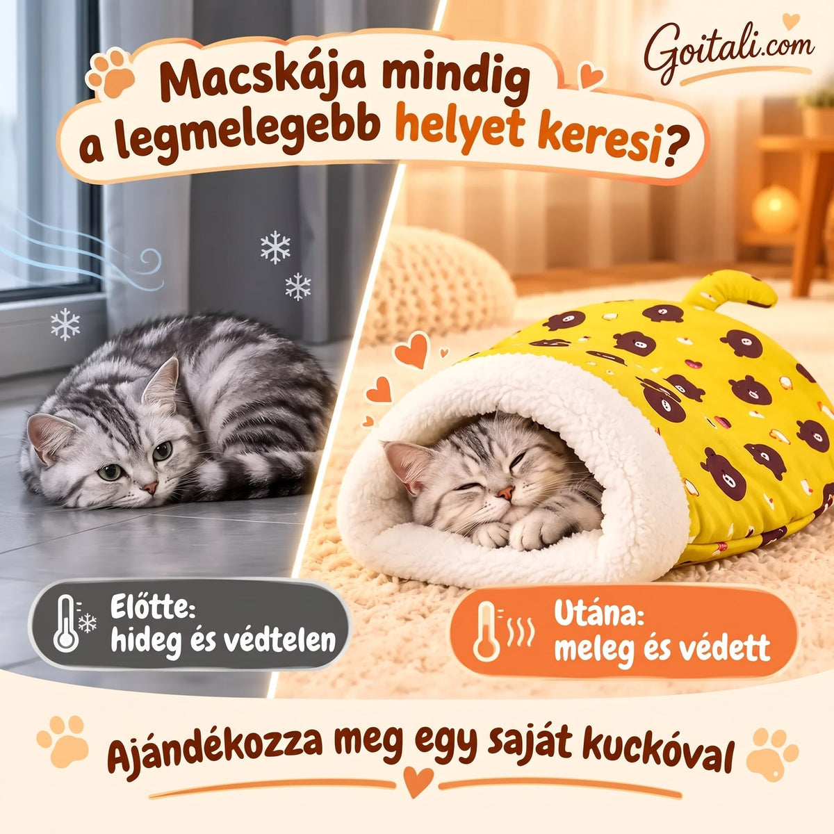 🐾 MOST 50% KEDVEZMÉNY! 🔥 Kényelmes fekhely macskáknak és kutyáknak – plüss, mosógépben mosható, tökéletes választás, hogy megbízható kényelmet és meleget nyújtson kedvencednek ✨