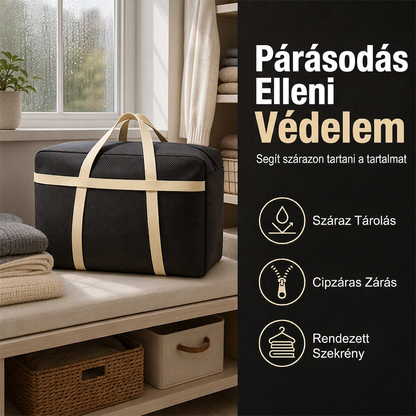 📦✨ Nagy űrtartalmú ruházati és ágynemű-tárolózsák – vízálló, kettős cipzárral