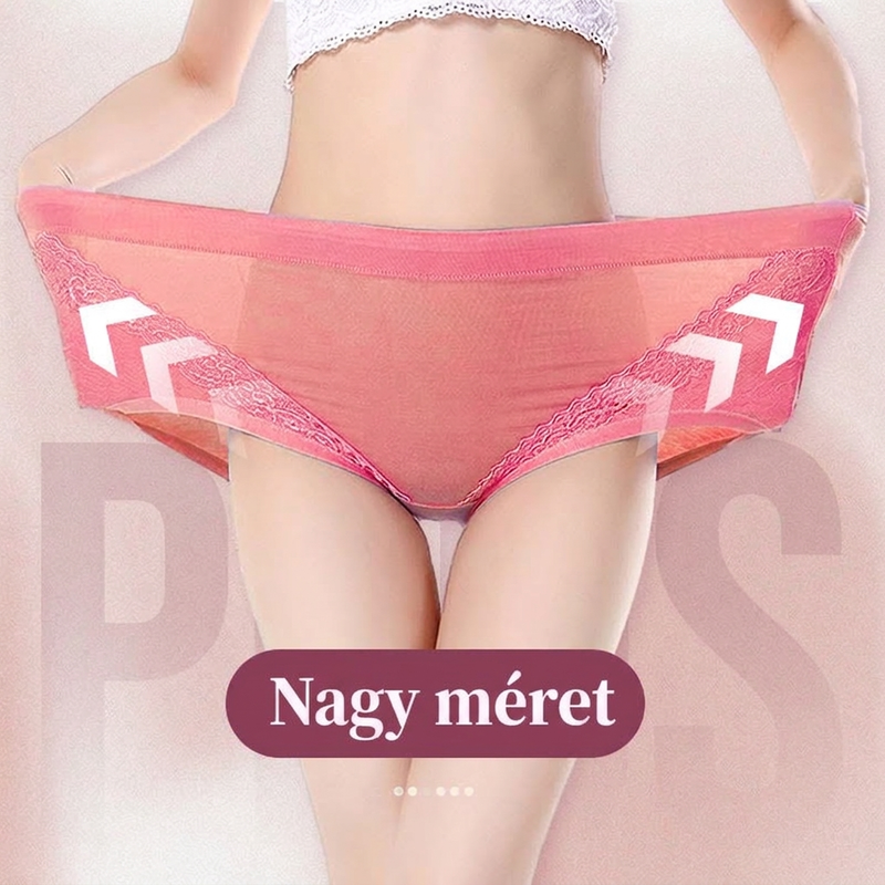 🌸 Plus Size szivárgásgátló bugyi – Magas derék, pamut, egész napos komfort 📦