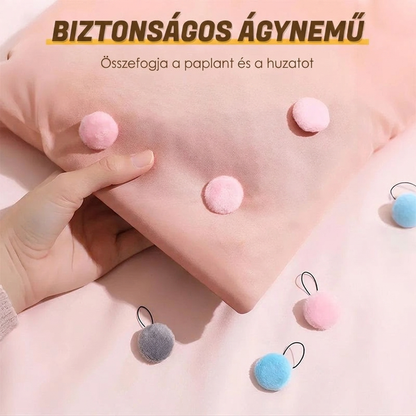 🧸 Plüss paplanrögzítő klipek: Tű nélküli, puha és bőrbarát, vékony és vastag paplanokhoz is alkalmas