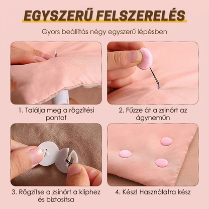 🧸 Plüss paplanrögzítő klipek: Tű nélküli, puha és bőrbarát, vékony és vastag paplanokhoz is alkalmas