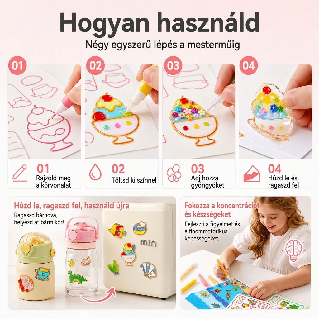 ✨ Készíts hámló ablakdíszeket pillanatok alatt! Sütés nélküli DIY zselés matrica szett 🎨